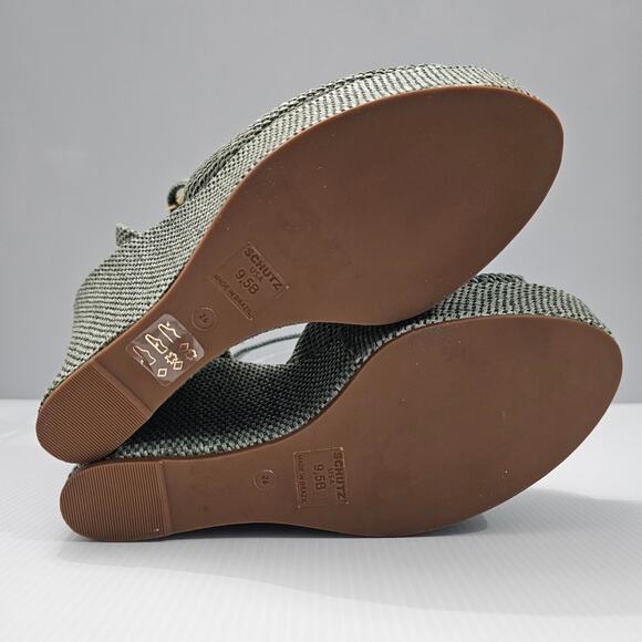 NEW Schutz Neith Straw Wedge Sandal Platform Green Raffia Size 9.5 - Picture 12 of 13